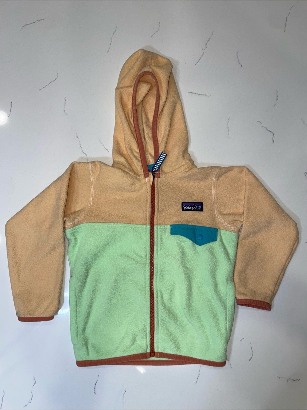 Patagonia Baby Micro D® Snap-T® Fleece Jacket | 2T | Orange and Green
